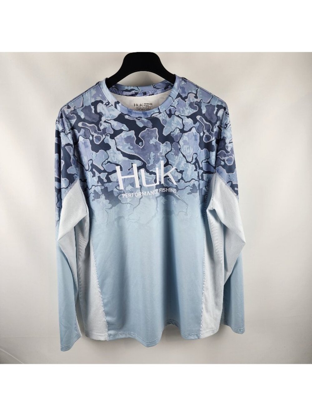 HUK Fishing Shirt Mens XL Icon X Camo Fade Blue Long Sleeve